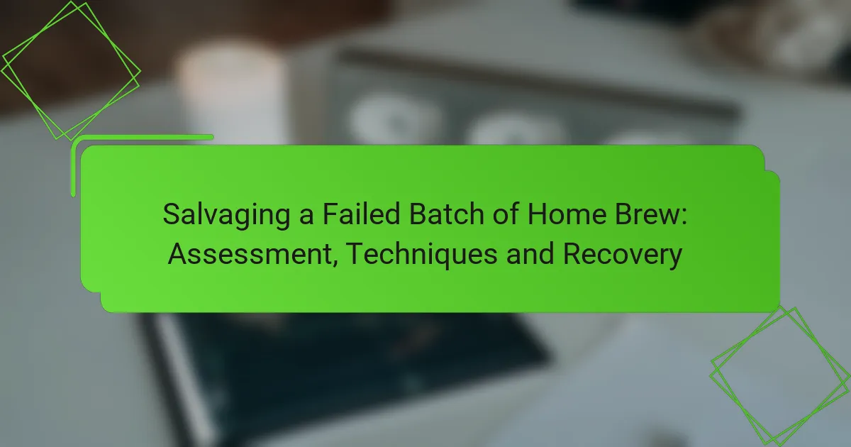 Salvaging a Failed Batch of Home Brew: Assessment, Techniques and Recovery