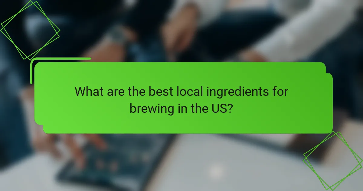 What are the best local ingredients for brewing in the US?